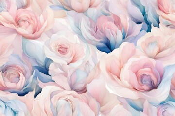 A whirlwind of pastel pinks and blues, forming a delicate watercolor dream.