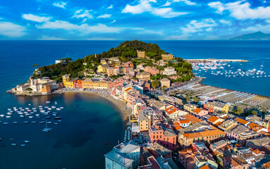 Naklejka premium View of the Bay of Silence in Sestri Levante, Liguria, Italy