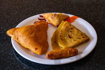 pancakes with cream and jam