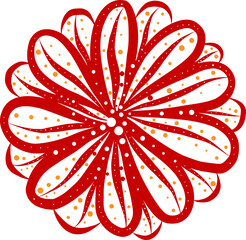 Red flower abstract vector design elements
