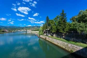 Visegrad, Republic of Srpska, Bosnia and Herzegovina - August 13, 2023: View of the city of...