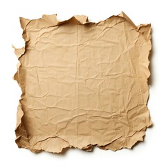 Torn cardboard paper isolated on white background Generative AI 