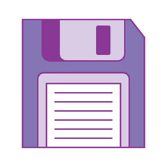 Floppy disk icon y2k style. Old computer aesthetic. Vector illustration