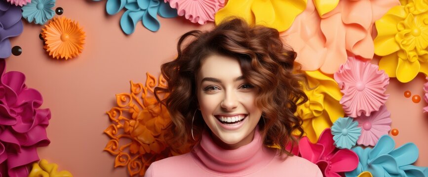 Happy Young Woman Drawn Virus , Background Image For Website, Background Images , Desktop Wallpaper Hd Images