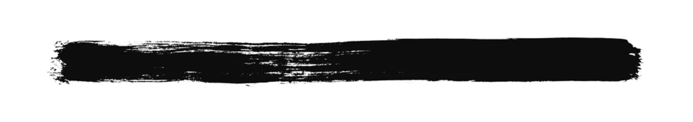 Fotobehang Pinselstreifen in schwarz zum Durchstreichen oder Markieren © kebox