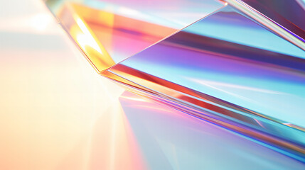 shiny glass prism reflections, geometric abstract background