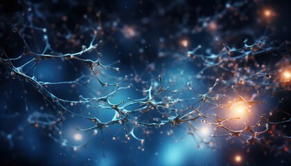 La actividad de las neuronas viaja a través de la corteza cerebral. Enfermedad de Parkinson. - obrazy, fototapety, plakaty
