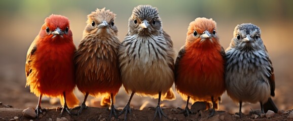 Five Funny Little Birds Sparrows Sitting , Background Image For Website, Background Images , Desktop Wallpaper Hd Images