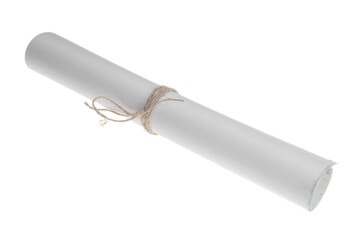 Scroll of paper isolated on a white background