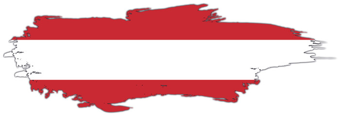 Austria flag on brush paint stroke.
