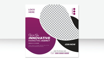 Editable Professional digital business agency marketing social media post and banner template design, Marketing Agency Social Media Post