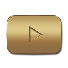 youtube play button 3d symbol vector template golden play button element thankyou 1m subscribers PNG file