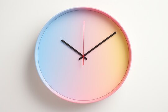 Concept of time Analog clock on pastel simple modern style background for banners, flyers, posters or websites.	