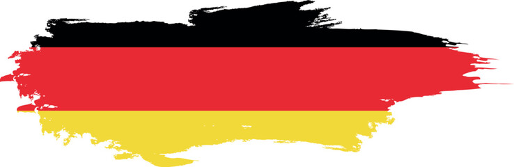 Germany flag on brush paint stroke.
