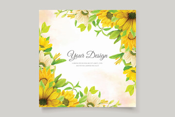 sunflower wedding invitation card design