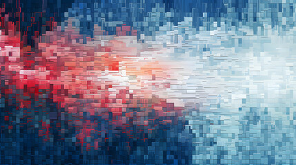 Fototapeta na wymiar Digital pixel glitch abstract error background overlay marble texture. Generative Ai.