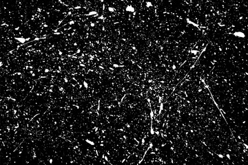 White splashes effects on black background. Grain overlay texture.  Vector illustration.  