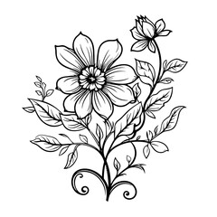 line drawing, line art png, line art prints, spring clipart, line art rose, rose clipart, floral svg, flower png, wildflower svg, flower clipart, bouquet svg, tattoo svg, line art, svg files, svg file
