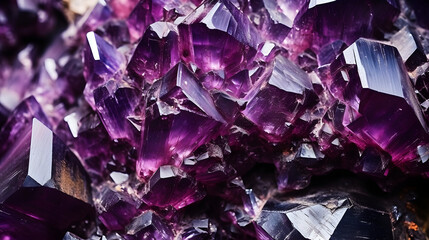 Extreme macro photograph of amethyst from the Purple Haze mine near Thunder Bay, Ontario, Canada. The red coloration is due to the presence of hematite inclusions marble texture. Generative Ai.