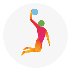Fototapeta na wymiar Basketball competition icon. Colorful sport sign.