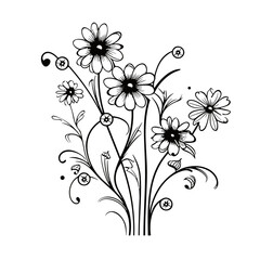 line drawing, line art png, line art prints, spring clipart, line art rose, rose clipart, floral svg, flower png, wildflower svg, flower clipart, bouquet svg, tattoo svg, line art, svg files, svg file