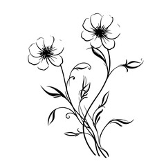 line drawing, line art png, line art prints, spring clipart, line art rose, rose clipart, floral svg, flower png, wildflower svg, flower clipart, bouquet svg, tattoo svg, line art, svg files, svg file