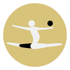 Artistic gymnastics competition icon. Sport sign.