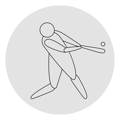 Baseball competition icon. Sport sign. Line art.