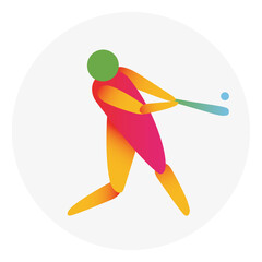 Baseball competition icon. Colorful sport sign.