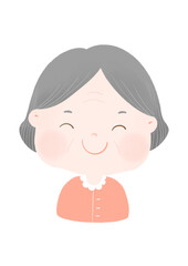 Cartoon for education, this is a grandmother. This is can use for instructional media, family tree.