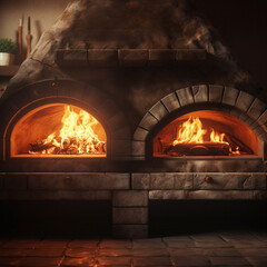Wood-burning pizza oven created with Generative Ai