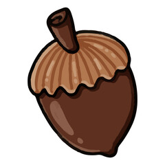 Acorn and Christmas cartoon, doodle style