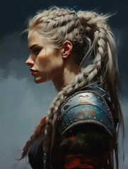 Viking woman. Digital art.