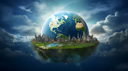 Obraz na płótnie Canvas Planet Earth - Europe. Elements of this image. Generative Ai.