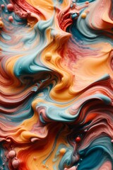 Colorful abstract background of oil paint mixing in water. Colorful background