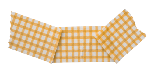 orange patterned sticker paper tape isolated on transparent background.