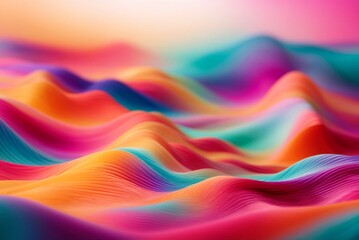 Abstract background with smooth lines in pink, blue and yellow colors