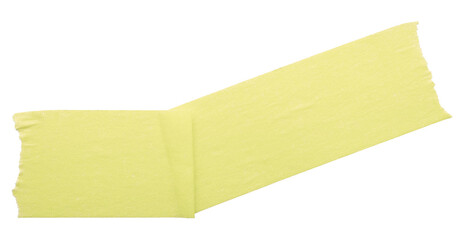 light yellow crumpled torn tape isolated on transparent background
