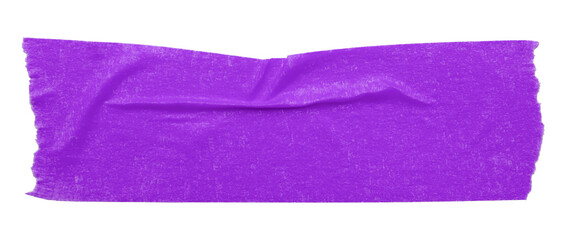 purple crumpled torn tape isolated on transparent background