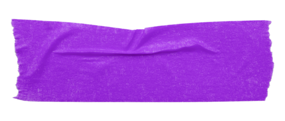 purple crumpled torn tape isolated on transparent background