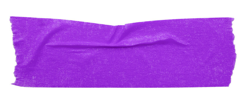 purple crumpled torn tape isolated on transparent background