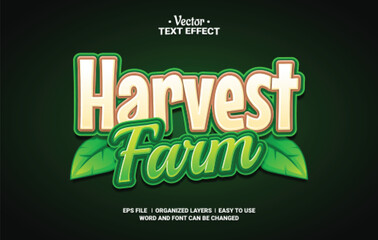 Harvest Farm Editable Vector Text Effect.