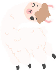 Cute Llama cartoon graphic