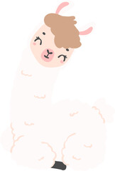 Cute Happy Llama cartoon illustration