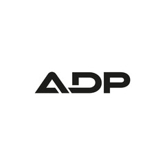 A D P Letter Logo Design with Creative Trendy Typography and Black Colors
