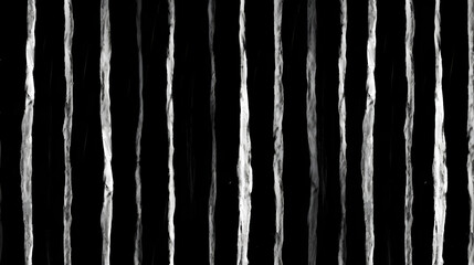 Seamless hand drawn vertical pinstripe pattern made of fine wonky white stripes on black background marble texture. Generative Ai - obrazy, fototapety, plakaty