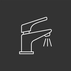 Faucet vector icon, editable stroke