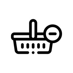 shopping basket line icon