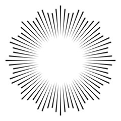 Fototapeta premium Icon rays of enlightenment, rays cockade, radial speed circle lines