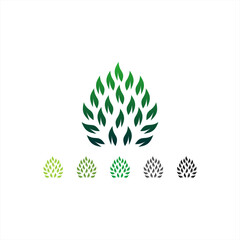vector logo design with leaf symbol, green leaf icon